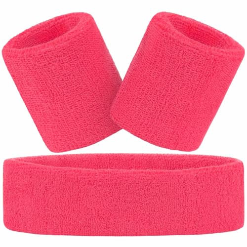 Tumurup Schweißband 80er Jahre Accessoires, Sport Schweissband 80er 90er Jahre Outfit Damen Herren Neon Party, Mottoparty, Fasching, Karneval Accessoires
