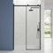 Box Doccia Porta Nicchia 140cm Apertura Scorrevole Vetro Temperato Trasparente 8mm Anticalcare Installazione Reversibile Profili In Alluminio Nero Opaco Altezza 195cm Mod. Creta
