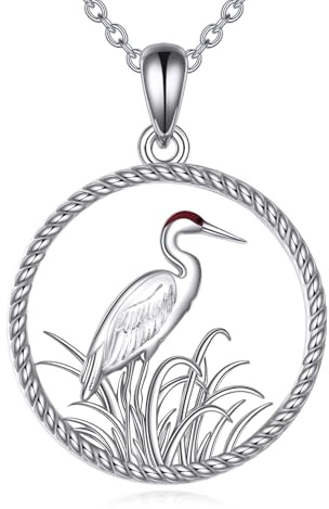 DAYLINLOVE Vogel Halskette 925 Sterling Silber Papageien/Kardinal/Blaue Krähe/Taube Reiher Vogel Schmuck Geschenk für Frauen Mütter Muttertag