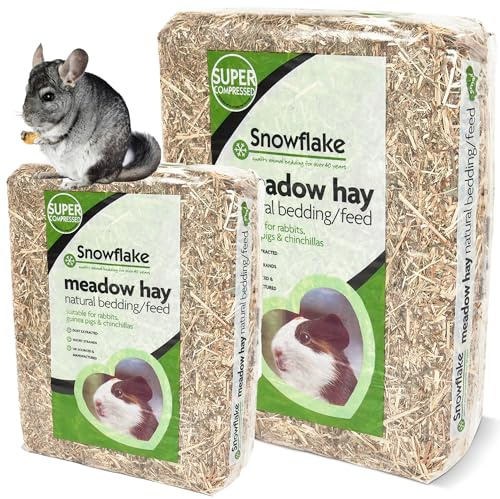 STORM TRADING GROUP Premium Dried Meadow Hay Grass For Small Animals Fresh Natural Feed Ideal For Hedgehogs, Guinea Pigs & Rabbits (Large 3kg, 3 Bags)