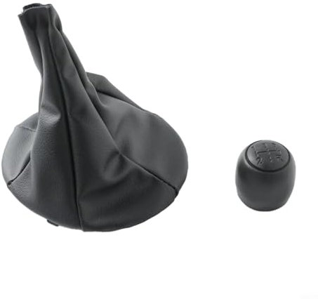 HEIBTENY Schaltknauf 5 Gang Staubschutz PU Leder Bezug für Fiat 500 Panda 2007-2013 Schalthebel Abdeckung ABS langlebig und hochfest Einfache Installation