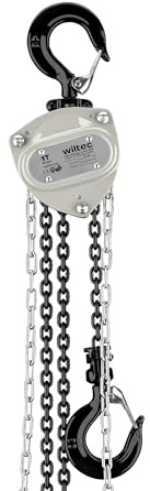 Wiltec Manual Chain Hoist 1 Tonne, Lifting Height 5 m, with 5 m Load Chain, Equipment for Raising and Lowering Heavy Loads