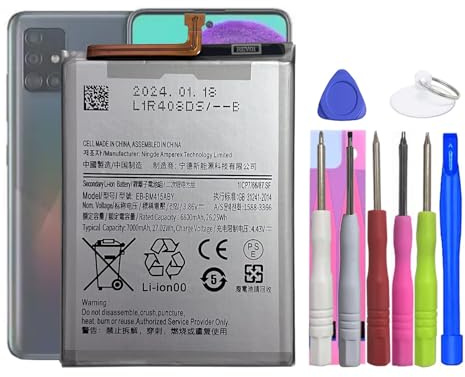 MUKUZI AKKU Compatible with Galaxy M51 SM-M515 Handy Smartphone Telefon (Replacement for EB-BM415ABY)