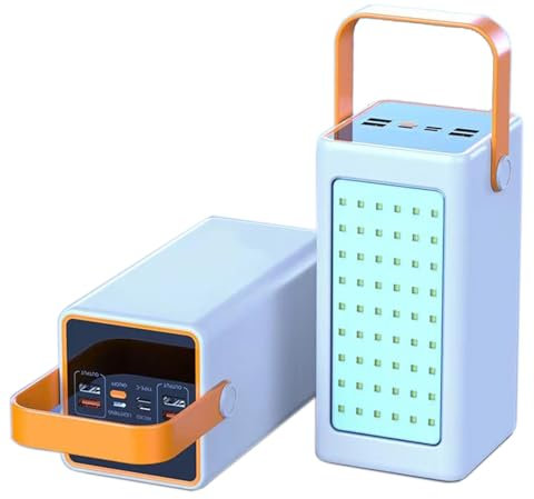 Power Bank da 50.000 mAh, ricarica rapida, display LED, portatile, alta capacità, 3 uscite, con torcia, compatibile con iPhone, Samsung, Xiaomi, Huawei, tablet, ecc., nero