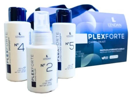 Lendan Plex Forte Carry-On Kit 3 Produkte (1uni) Shampoo Nr. 4 70 ml 1uni Conditioner Nr. 5 100 ml 1uni Bond Filler Nº2 100 ml Total 270 ml