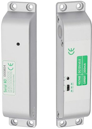 Candado eléctrico Drop Bolt, cerradura de seguridad de 12 V con aleación de aluminio (plata) – Retraso ajustable, diseño antirotura para el hogar, oficina y puertas de seguridad contra incendios​