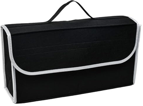 Zuxbolf Bolsa de Alamacenamiento para Maletero de Coche de 50 x 15 x 24 cm Organizador de Maletero para Coche de Fieltro Plegable con Asa y Velcro Bolsa Portaobjetos para Tener Maletero en Orden