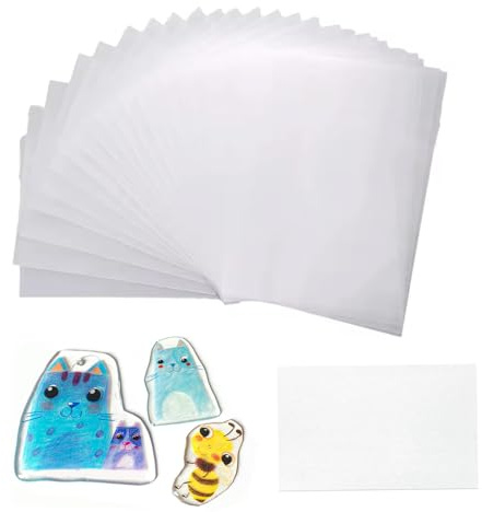 iLulala Schrumpffolien-Plastikbögen, Schrumpffolie, Kunstpapier zum Basteln, DIY, Schlüsselanhängerherstellung, Erstellen Sie Ihre eigenen Shinky Dinks, Ohrringe, Halskette, Schlüsselanhänger. (7,9 x