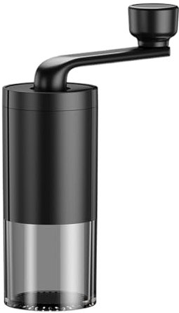 Kaffeemühle Manuell Aus Edelstahl Und Stufenlosem Keramikmahlwerk I Espressomühle Hand Mit Kegelmahlwerk - Handkaffeemühle I Präzise Mahlgradeinstellung, Schwarz