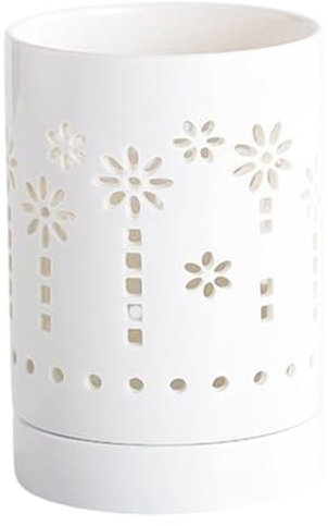 Vaso per orchidee con fori, 10,2 x 12,7 cm, in ceramica, con girasole, foro di drenaggio e vassoio inferiore, vaso decorativo fai da te, per casa, ufficio, bianco
