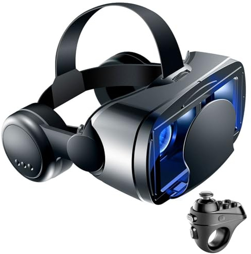 3D VR Gafas de Realidad Virtual, Gafas VR Auriculares con Lentes HD Anti luz Azul, Compatible con Smartphones de 4,7–6,6 Pulgadas, por Android/Phone, Regalo para niños y Familia(A)