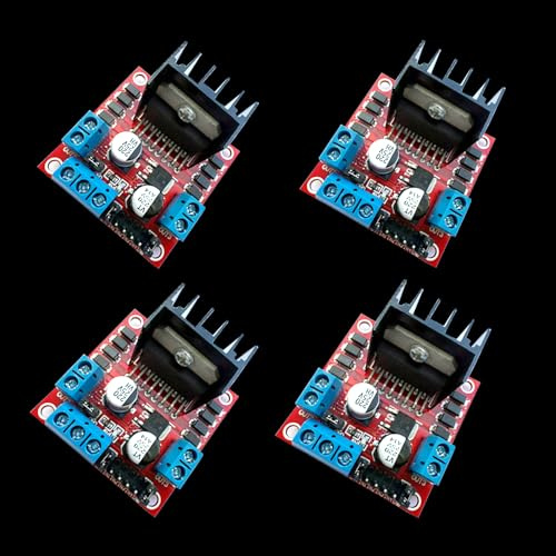 Scheda controller L298N per motore, modulo di azionamento motore DC Dual H Bridge per Arduino Raspberry Pi Stepper Motor Arduino Smart Car Power Drive Chip (4 pezzi)