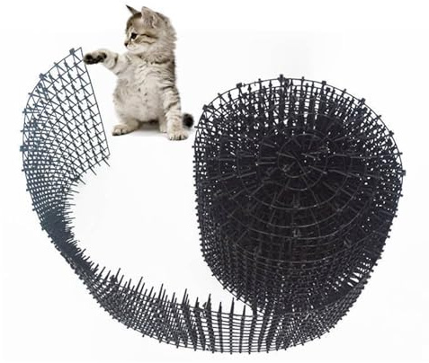 Katzenabwehrmatte 400x30 cm, Anti Katzen Matte für Garten Katzenschreck Gitter für Innen und Außen, Dornengitter mit Spikes Tierabwehr für Hunde, Marder, Vögel