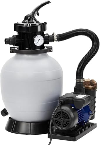 12 Inch Sand Filter Pump for Above Ground Pool 1/2 H P 2641GPH for Pools Up to 7500 Gallons,6-Way Valve Easy-Clean