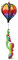 alles-meine.de GmbH 2 TLG. Set Windspiel - Ballon/Heißluftballon - Satorn 85 cm - Balloon mit Spirale - Twister Ballon Windmühle Windräder - Wetterfest für Außen Windspiele..