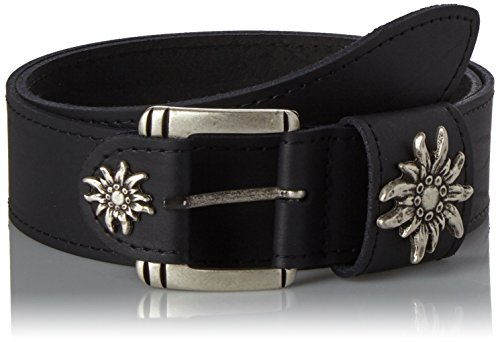 Werner Trachten Unisex Trachtengürtel Gürtel, Schwarz (Schwarz Rugato Rl 301), 115