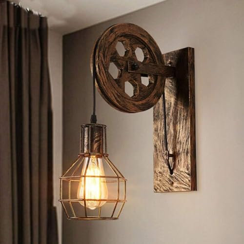 TOHMLAPE Wandleuchte E27 Retro Iron Wandlampe Antik Industrial lampe Innen Landhausstil Wand Lampe (ohne Glühbirne)