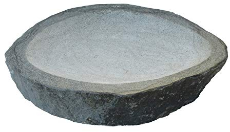 STONE art & more Exklusive Stein Vogeltränke, Vogelbad, ca. 35-40 cm, Steinmetzarbeit aus Naturstein, frostfest