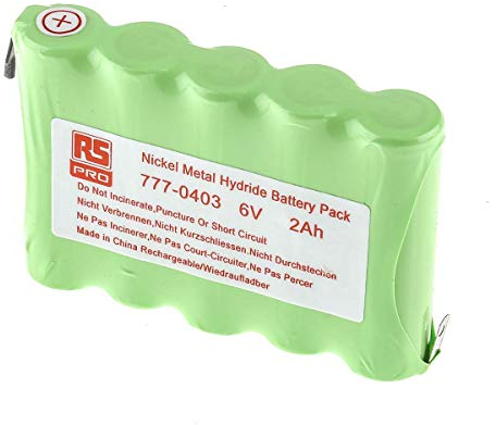 RS PRO NiMH Akkupack, 5-Zellen AA 6V / 2Ah, Löt-Anschluss