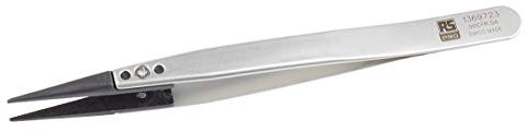 RS PRO 00CFR.SA Edelstahl Pinzette, 130 mm, Spitze Flach Antimagnetisch ESD-sicher