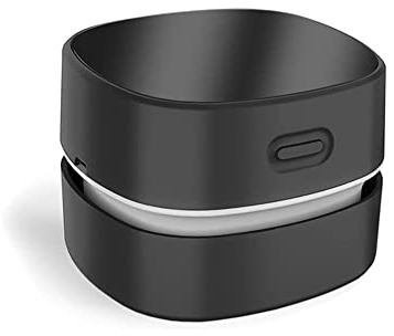 ODISTAR Desktop Vacuum Cleaner,Mini Table dust Sweeper Energy Saving,High Endurance up to 400 mins,Cordless&360º Rotatable Design for Cleaning Hairs,Crumbs,Computer Keyboard (Black Charging)