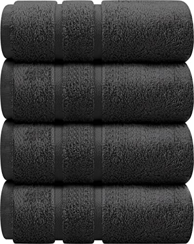 Westlane Linens Luxury Hand Towels - (50x100 cm, 4 Pack) - Ultra Soft 100% Ring Spun Cotton Highly Absorbent & Quick Dry - Premuim Hotel & Spa Quality Towel Sets (Charcoal)