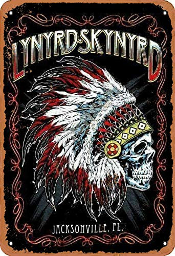 Henson Lynyrd Skynyrd Jacksonville FL Vintage Tin Sign Logo 12 * 8 inches Advertising Eye-Catching Wall Decoration