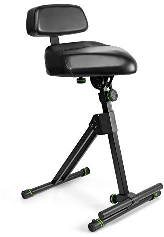 Gravity FM SEAT1 BR - Höhenverstellbare Stehhilfe mit Fußstütze und Rückenlehne, Höhenverstellung bis 97 cm, schwarz