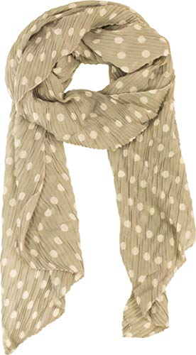 fashionchimp Damen-Schal im Plissee-Design, Punkte-Print, Pastell-Farben, Sommer-Schal (Grau)
