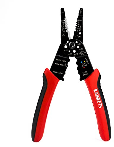 KAIWEETS Wire Stripper 10-22 AWG Wire Splicer Cable Stripper Multipurpose Wire Stripping Tool Electrical Wire Pliers with Screw Cutter