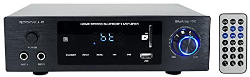 Rockville BLUAMP 150 Home Stereo Bluetooth Amplifier Receiver Optical/Phono/RCA