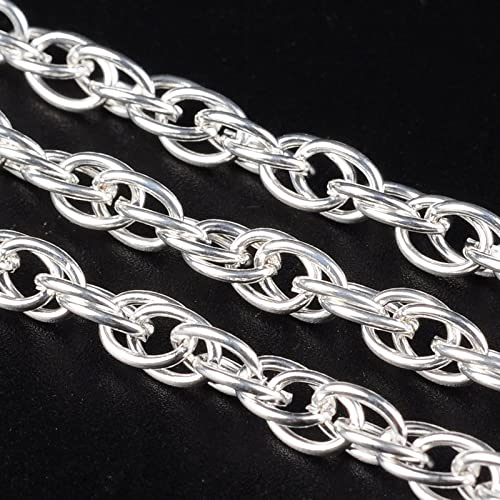 Perlin 3 Meter Gliederkette Link Kette Metallkette, Rund Ring Kette, 4mm, Schmuckkette Meterware zur Schmuckherstellung von Halsketten Armband DIY Basteln