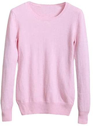 YIOLEAMP Pull en laine pour femme - Pour printemps, automne, hiver - Doux et extensible, rose pâle, S