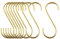 Mewuthede Brass S Hooks S-Shaped Hook, 10 Pcs Heavy Duty S Hooks for Hanging Kitchen Pots and Pans, Office, Bathroom, Closet, Outdoor, Widely Used