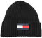 Tommy Hilfiger Jungen Mütze Fleece Big Flag Beanie, Schwarz (Black), L-XL