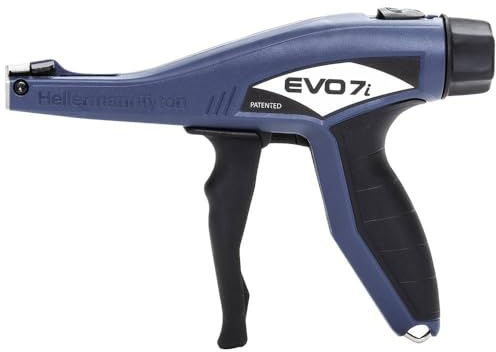 HellermannTyton EVO7i Manuelle Kabelbinderzange mit Kunststoffgehäuse Blau-Schwarz