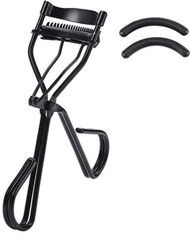 Uranian Beauty Wimpernzange Kamm Augenwimpern Curler mit 2 Silikon Nachfüllpads Premium Lash Curler Eye Makeup Tool für Frauen und Mädchen (Schwarz)