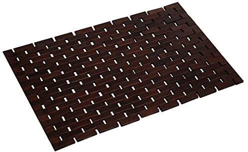 Bambus-Badematte, Badezimmerteppich, Boden, Holz, Dusche, Badewanne, wasserfest, rutschfest, Zubehör, 40,6 x 61 cm, leicht zu reinigen, braun, 1 Stück