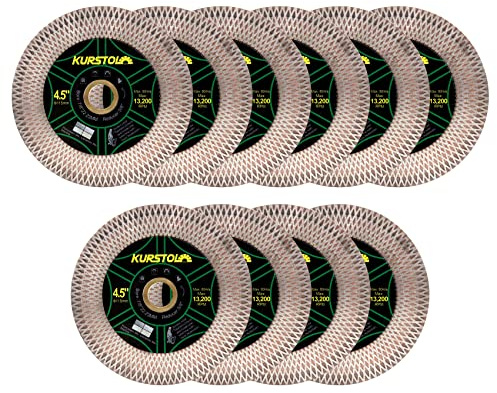 KURSTOL Tile Diamond Saw Blade - 10pcs 4.5/115mm Dual-Purpose Diamond Cutting Disc,Angel Grinder Blade Arbor 7/8-5/8 for Cutting and Grinding Ceramic Tiles,Porcelain,Granite,Marble