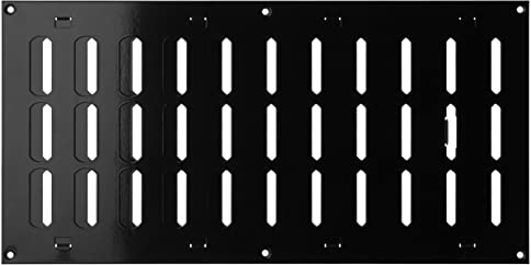 400x200mm Nera Regolabile Griglia di Ventilazione in Metallo - Griglie D'Aerazione con Lamelle Richiudibili