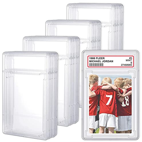Povhhee Sammelkarten Schutz HüLle, Acryl, Durchsichtig, Baseball Karten Halter mit Etiketten Position, Karten HüLlen (24 StüCk)