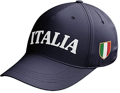 Purple Print House Italienische Flagge für Herren, Baseballmütze, Nationen, Rugby-Fan, Italienisch, Fußball, navy, Einheitsgröße