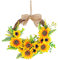 Künstlicher Blumenkranz Sommer Türkranz - Kunstblumen Sonnenblumen Kranz für Sommer Frühling Ganzjährig Deko, Sommerkranz Willkommenszeichen für Haustür Zuhause Bienenfestival Dekor (Stil B)