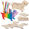 Baker Ross FX689 Wursthund - 3er-Packung Stifte- und Buntstifthalter aus Holz, Holzbastelsets für Kinder