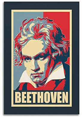 SHUPSY Ludwig Van Beethoven Colorful Art Poster Dekorative Malerei Leinwand Wandkunst Wohnzimmer Poster Schlafzimmer Malerei 12x18inch(30x45cm)