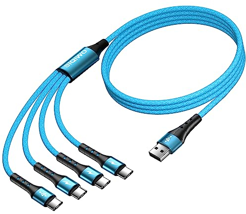 SIQIWO Câble USB C, QC 3.0 Câble USB Type C Charge Synchro Ultime Rapide Nylon Tressé Chargeur 4 USB C Connecteur pour iPhone 15, Samsung Galaxy S24 S23 S20 S10, Note 20, Huawei, Sony, LG, Xiaomi-1.2M