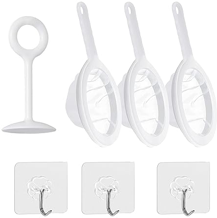 XoeLLe Colador de Cocina, Malla de Nailon Fino Ultrafino, Set di Filtri da 7 Pezzi, con Barra de Agitación y Gancho para Filtrar Aceites,Café,Té,Jugo,Vino,Leche(Malla 100 200Ā)