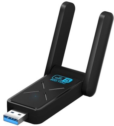 Sxhlseller 1300Mbps Chiavetta WiFi per PC Fisso, Adattatore USB 3.0 WiFi Dual Band 2.4GHz, Wireless Dongle WiFi 5G per Win 11/10/7/XP/OS