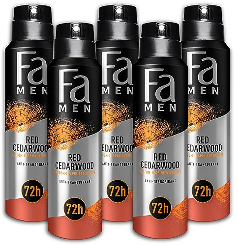 5er Pack FA Men Red Cedarwood Deodorant -Deospray 5 x150 ml