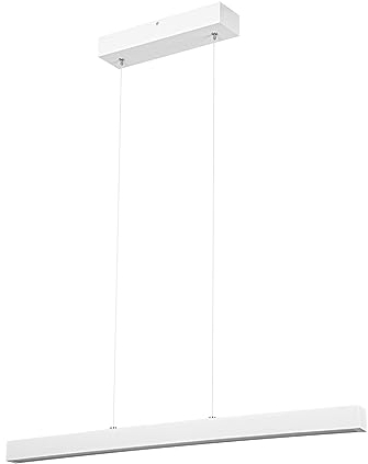 alfalux Lampe LED Hängelampe aus Holz Wohnzimmer Esszimmerlampe Hängeleuchte Pendelleuchte Esstischlampe Küchenlampe Höhenverstellbar 80 cm LED80KB-3K-WEIß